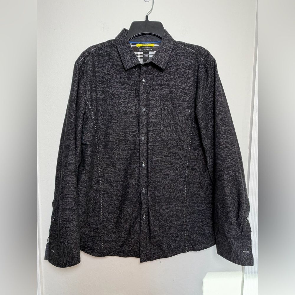 INC International Concepts Men’s Black Slim Fit Button Down - Size Large